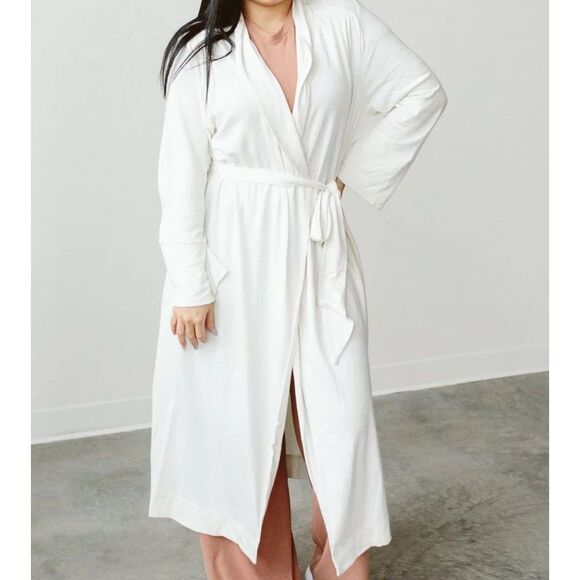 NWT Goumi Kids Womens Cloud Robe XL/XXL Bamboo Organic Cotton White Pockets - Picture 3 of 4